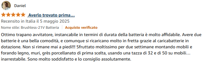Recensione cliente 1